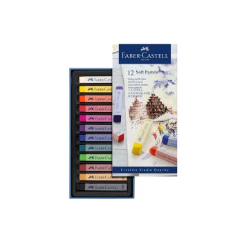 پاستل گچی 12 رنگ فابرکاستل مدل Faber-Castell Soft Pastel | Creative